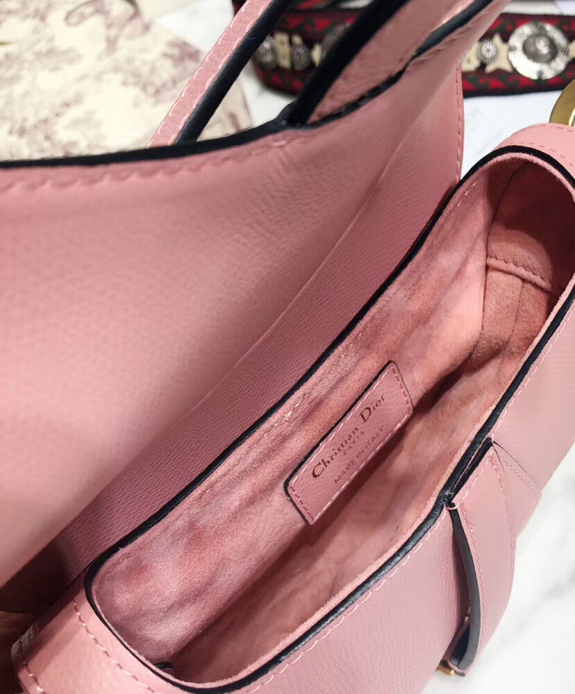 Christian Dior Mini Saddle Calfskin Bag Pink